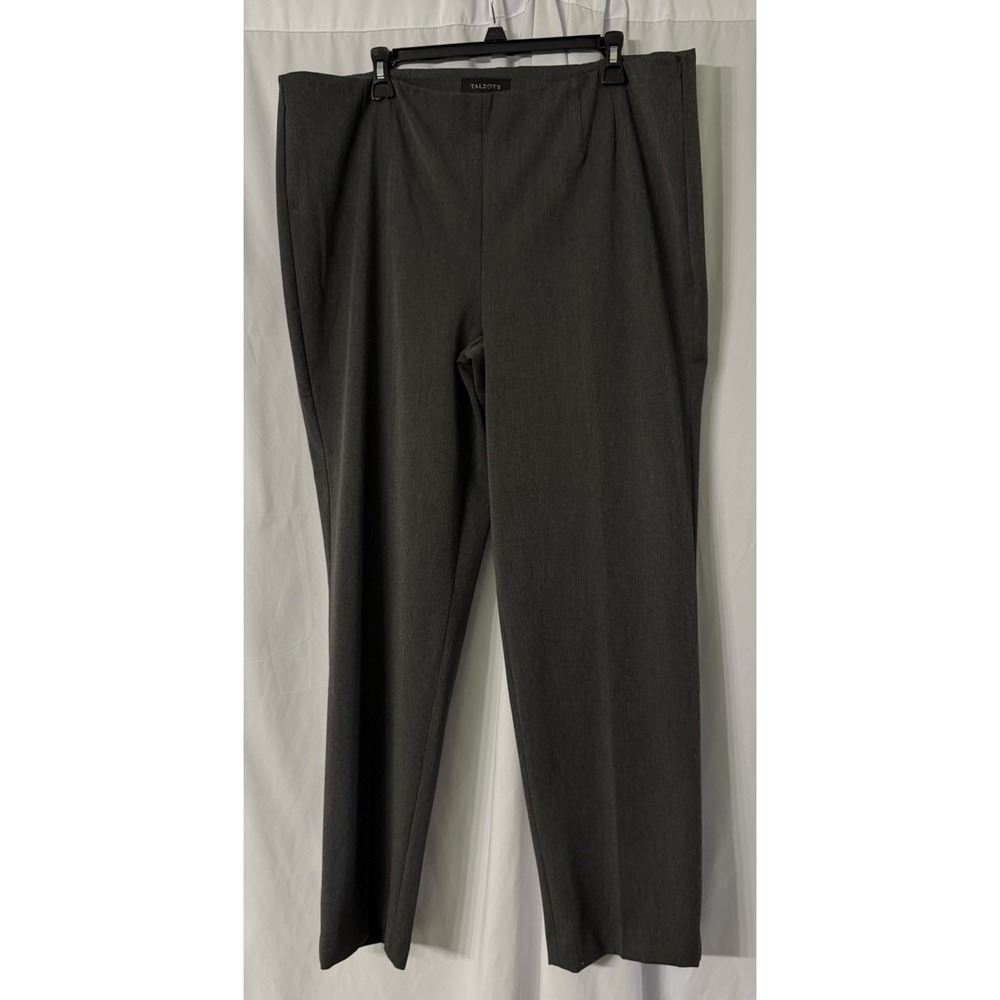NWT Talbots Womens Gray Side Zip Stretch Dress Pants Slacks Trousers Plus 18